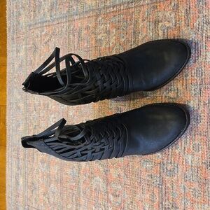Boots with Woven Design